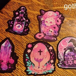 Gothic Skull and Rose Stickers